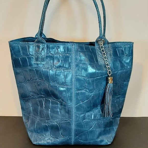 Brand New "Snake Skin" Print Real Patent Leather Bag made in Italy - Picture 6 of 6